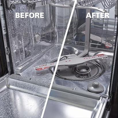 Dishwasher damage before and after a water filtration system